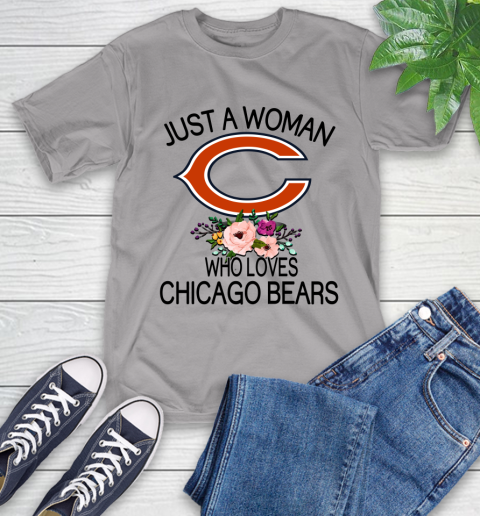 NFL Just A Woman Who Loves Chicago Bears Football Sports T-Shirt 4
