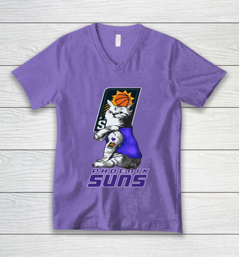 NBA Basketball My Cat Loves Phoenix Suns V-Neck T-Shirt 8