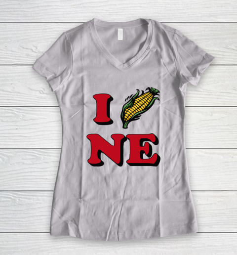 I Corn NE Nebraska Shirt Women's V-Neck T-Shirt