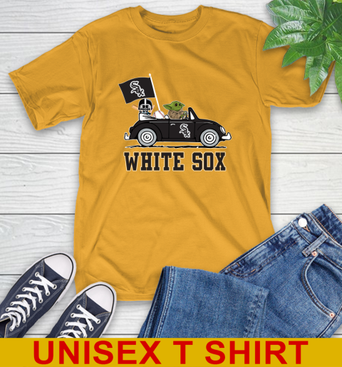 MLB Baseball Chicago White Sox Darth Vader Baby Yoda Driving Star Wars Shirt T-Shirt 3