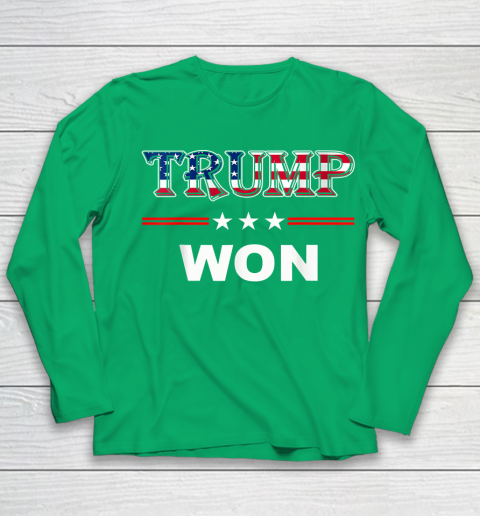 Trump Won T Shirt 4th of July American Flag Youth Long Sleeve 4