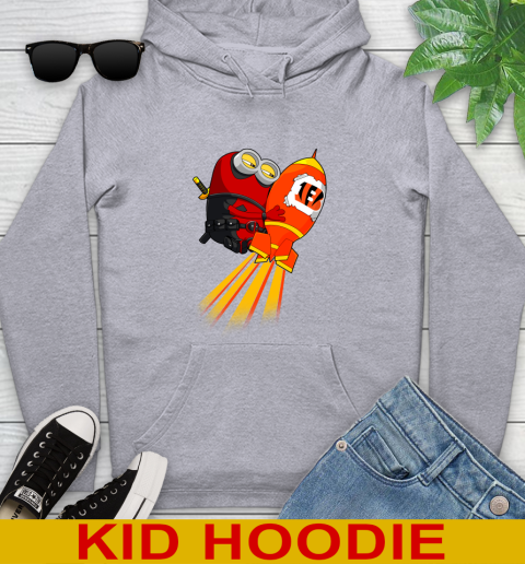 NFL Football Cincinnati Bengals Deadpool Minion Marvel Shirt Youth Hoodie 6