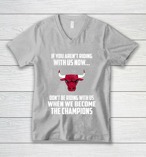 NBA Chicago Bulls Basketball We Become The Champions V-Neck T-Shirt 3
