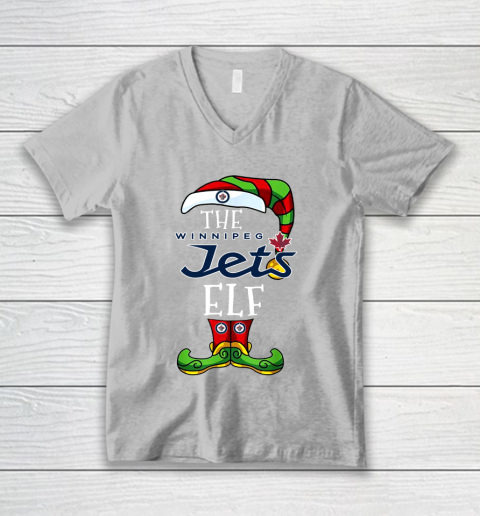 Winnipeg Jets Christmas ELF Funny NHL V-Neck T-Shirt 3