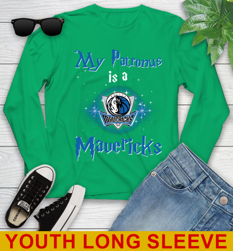 NBA Basketball Harry Potter My Patronus Is A Dallas Mavericks Youth Long Sleeve 7