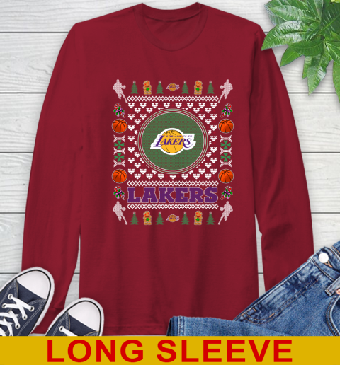 Los Angeles Lakers Merry Christmas NBA Basketball Loyal Fan Long Sleeve T-Shirt 9