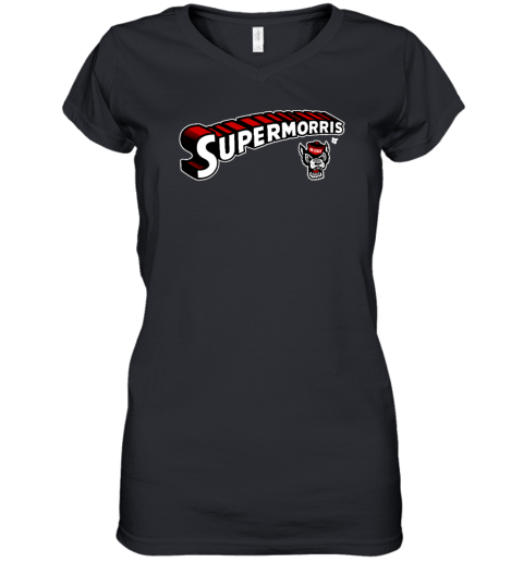 NC State Football Super MJ Morris Women's V-Neck T-Shirt