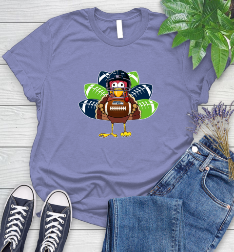 Seattle Seahawks Turkey Thanksgiving Day Women's T-Shirt 11