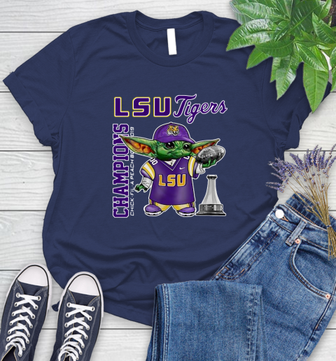Baby Yoda LSU Tigers Champion Shirt 100