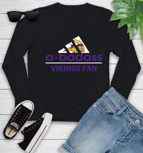 Minnesota Vikings NFL Football A Badass Adidas Adoring Fan Sports (1) Youth Long Sleeve