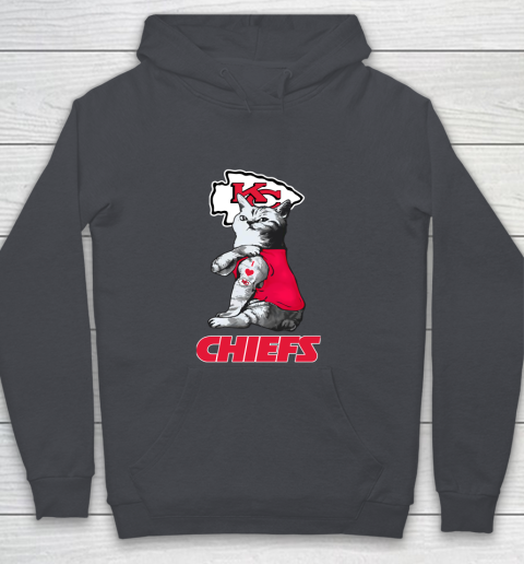 NFL Football My Cat Loves Kansas City Chiefs Youth Hoodie 5