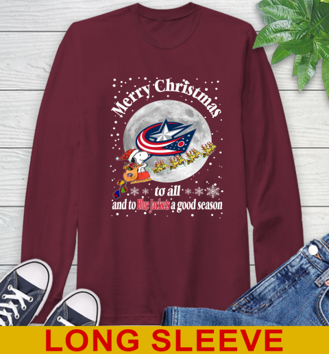 Columbus Blue Jackets Merry Christmas To All And To Blue Jackets A Good Season NHL Hockey Sports Long Sleeve T-Shirt 7