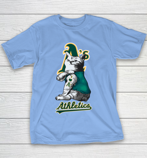 MLB Baseball My Cat Loves Oakland Athletics Youth T-Shirt 8