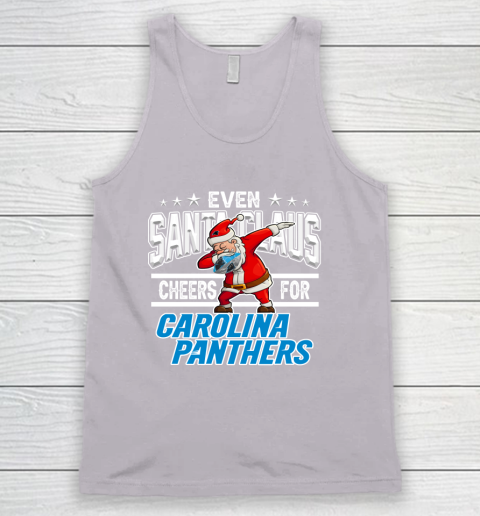 Carolina Panthers Even Santa Claus Cheers For Christmas NFL Tank Top 3