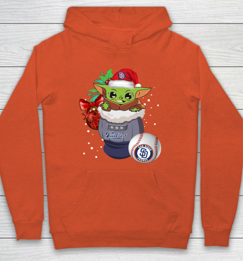 San Diego Padres Christmas Baby Yoda Star Wars Funny Happy MLB Hoodie 5
