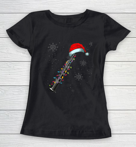 Funny Oboe Christmas Santa Marching Band Lovers Xmas Gifts Women's T-Shirt