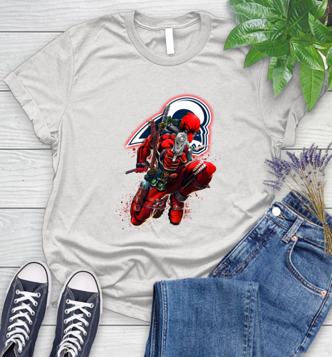 NFL Deadpool Marvel Comics Sports Football Los Angeles Rams Women's T-Shirt