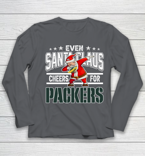 Green Bay Packers Even Santa Claus Cheers For Christmas NFL Youth Long Sleeve 6