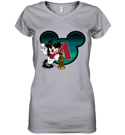 MLB Arizona Diamondbacks The Commissioner's Trophy Mickey Mouse Disney Baseball T Shirt DD3Em0Hr7q4 women v neck t shirt 39 95 151514 front sport grey
