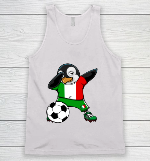 Dabbing Penguin Italy Soccer Fans Jersey Flag Football Lover Tank Top