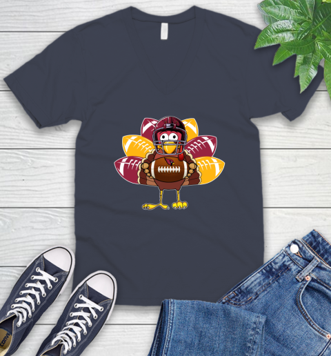 Arizona Cardinals Turkey Thanksgiving Day V-Neck T-Shirt 9