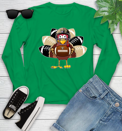 New Orleans Saints Turkey Thanksgiving Day Youth Long Sleeve 6