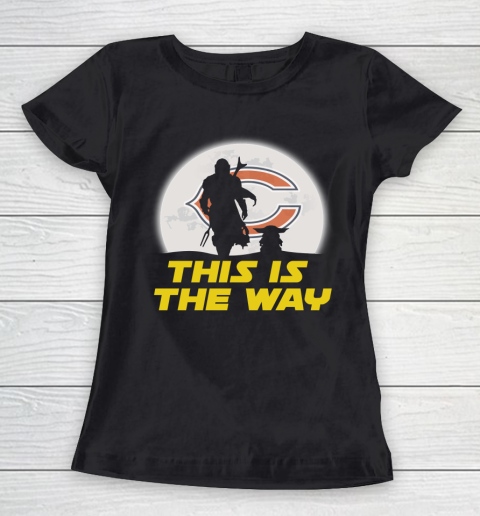 Chicago Bears NFL Football Star Wars Yoda And Mandalorian This Is The Way Women's T-Shirt