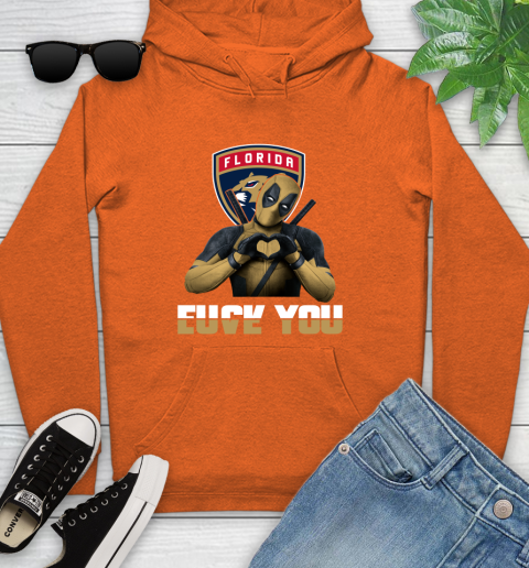 NHL Florida Panthers Deadpool Love You Fuck You Hockey Sports Youth Hoodie 4