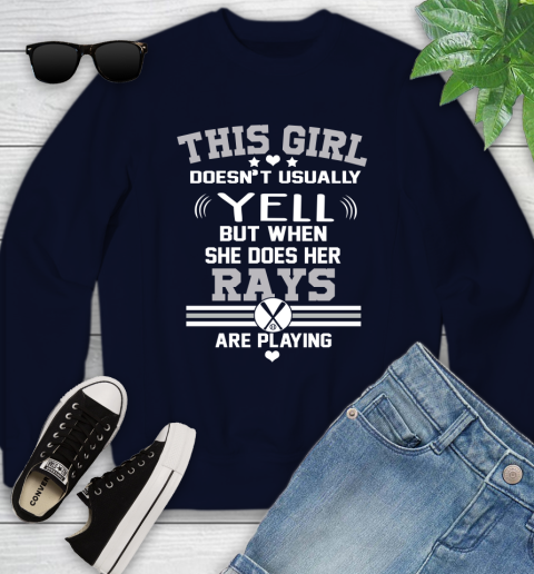 Tampa Bay Rays MLB Baseball I Yell When My Team Is Playing Youth Sweatshirt 2