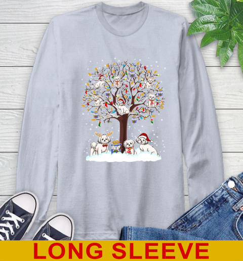 Maltese dog pet lover light christmas tree shirt 60