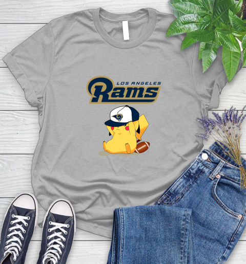 NFL Pikachu Football Sports Los Angeles Rams Women's T-Shirt 5