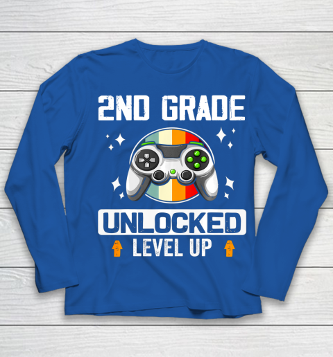 Next Level t shirts 2nd Grade Unlocked Level Up Back To School Second Grade Gamer Youth Long Sleeve 7