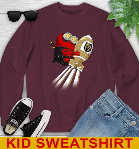 NHL Hockey Vegas Golden Knights Deadpool Minion Marvel Shirt Youth Sweatshirt 4