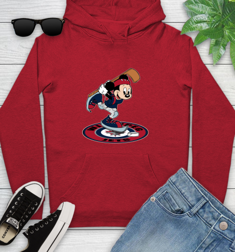 NHL Hockey Winnipeg Jets Cheerful Mickey Disney Shirt Youth Hoodie 10