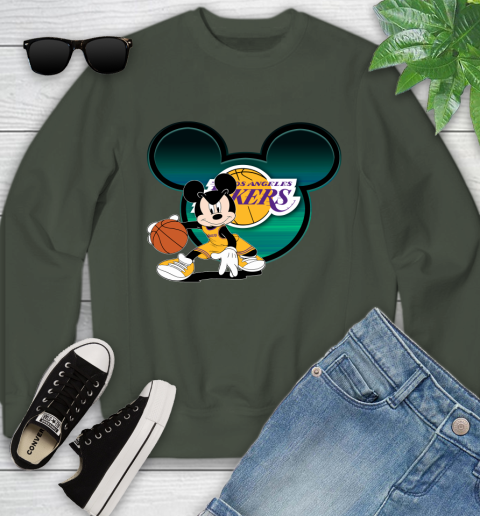 NBA Los Angeles Lakers Mickey Mouse Disney Basketball Youth Sweatshirt 10