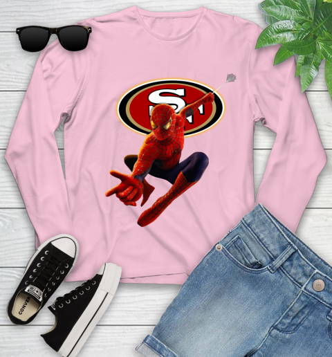 NFL Spider Man Avengers Endgame Football San Francisco 49ers Youth Long Sleeve 10