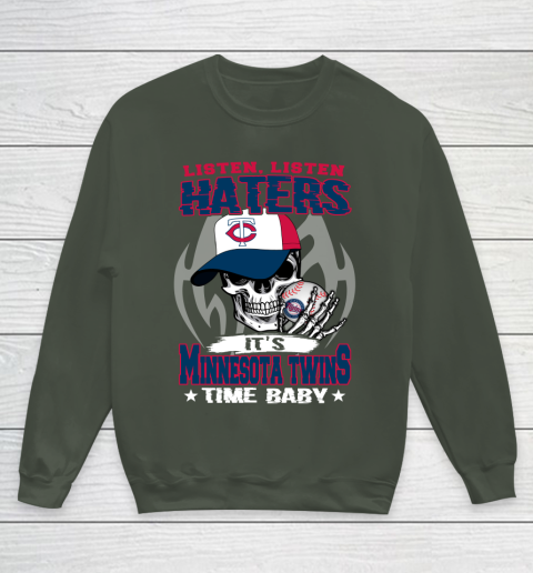 Listen Haters It is TWINS Time Baby MLB Youth Sweatshirt 8