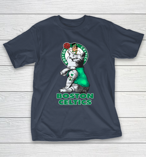 NBA Basketball My Cat Loves Boston Celtics T-Shirt 3