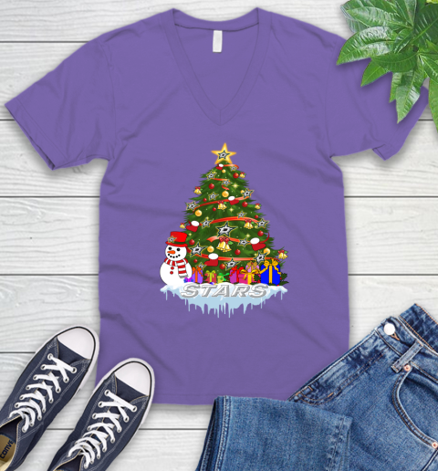 Dallas Stars Merry Christmas NHL Hockey Sports V-Neck T-Shirt 9