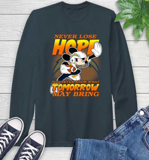 Los Angeles Chargers NFL Football Mickey Disney Never Lose Hope Long Sleeve T-Shirt 9