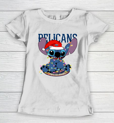 New Orleans Pelicans NBA noel stitch Basketball Christmas Women's T-Shirt