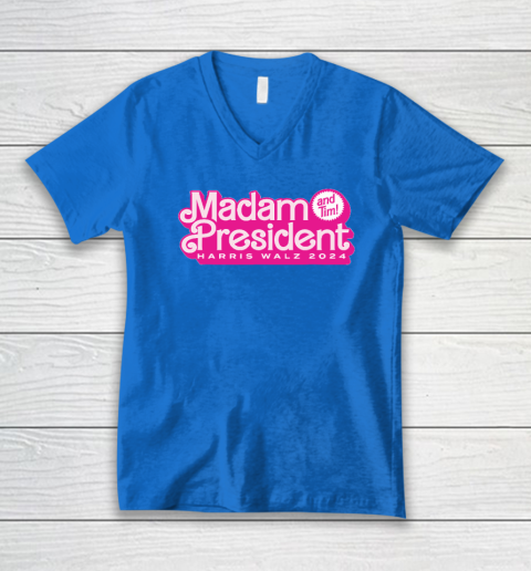 Madam President (and Tim!) Kamala Harris V-Neck T-Shirt 4