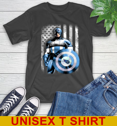 Tennessee Titans NFL Football Captain America Marvel Avengers American Flag Shirt T-Shirt