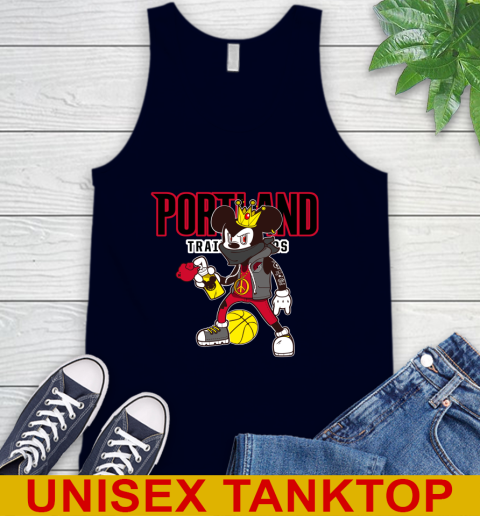 Portland Trail Blazers NBA Basketball Mickey Peace Sign Sports Tank Top 3