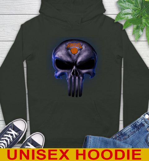 New York Knicks NBA Basketball Punisher Skull Sports Hoodie 12