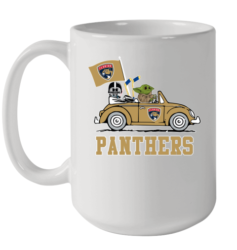 NHL Hockey Florida Panthers Darth Vader Baby Yoda Driving Star Wars Shirt Ceramic Mug 15oz