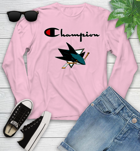 NHL Hockey San Jose Sharks Champion Shirt Youth Long Sleeve 8