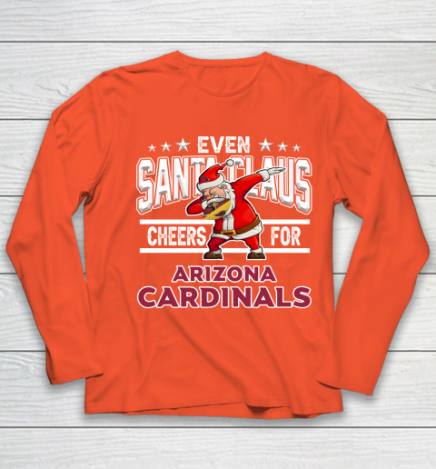 Arizona Cardinals Even Santa Claus Cheers For Christmas NFL Youth Long Sleeve 3