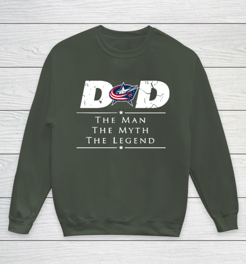 Columbus Blue Jackets NHL Ice Hockey Dad The Man The Myth The Legend Youth Sweatshirt 8