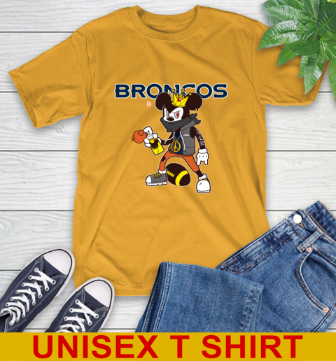 Denver Broncos NFL Football Mickey Peace Sign Sports T-Shirt 3